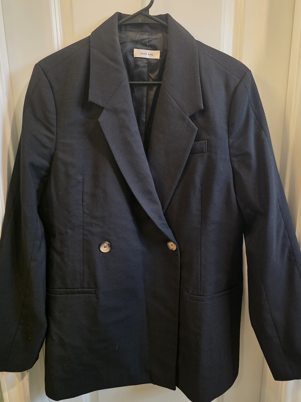 Anine Bing Black Double-Breasted Blazer